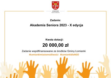 Dotacja na projekt Akademii Seniora 2023